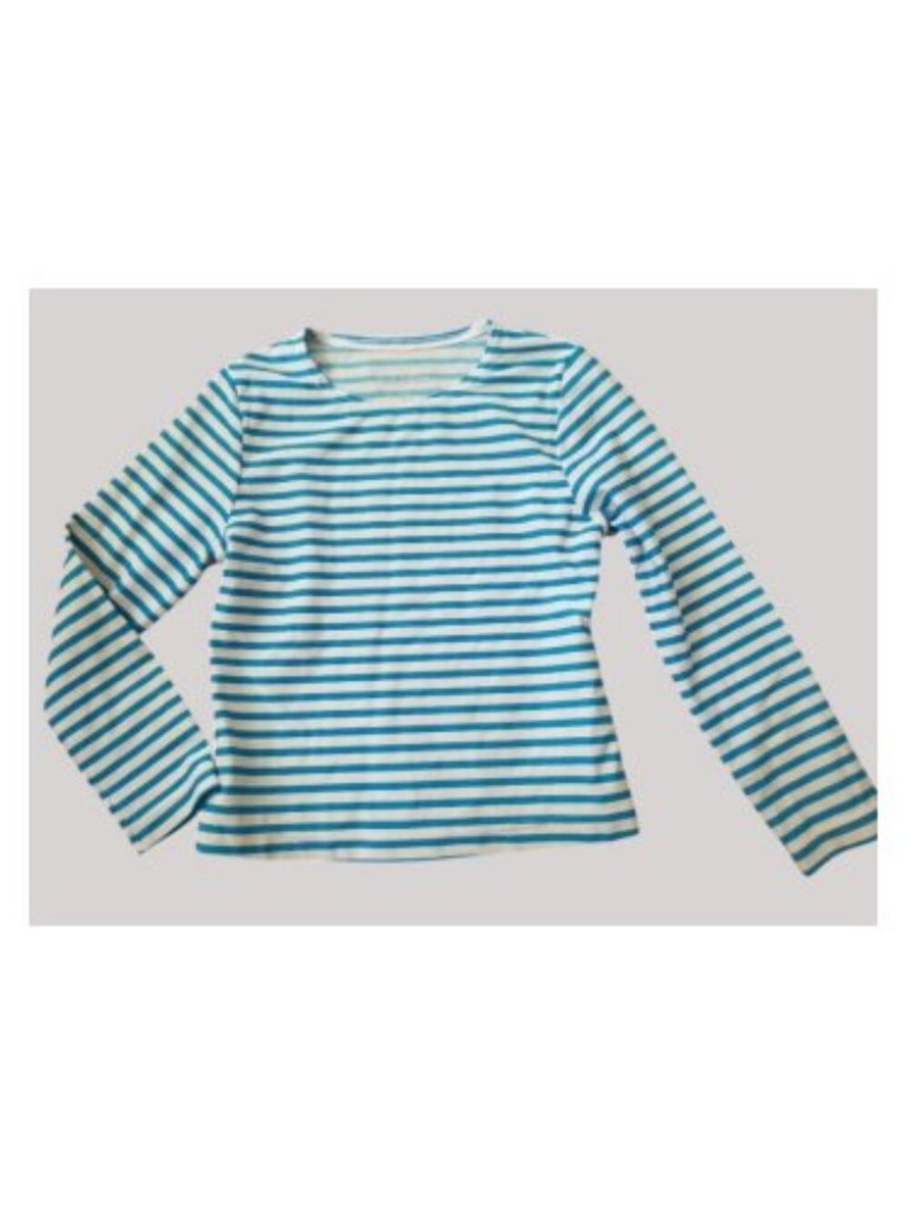 LL BEAN Blue Striped Long Sleeved Rash Guard Top Girls Size 4